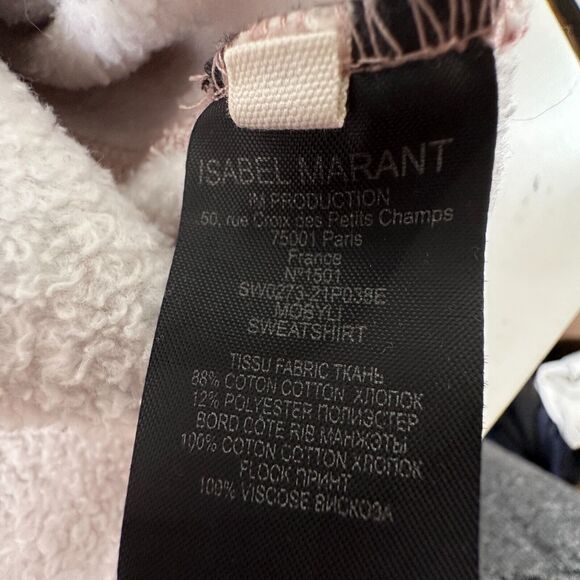 Isabel Etoile Marant Red Pink Tie Dye Velour Graphic Logo Long Sleeve Sweatshirt - Picture 9 of 13